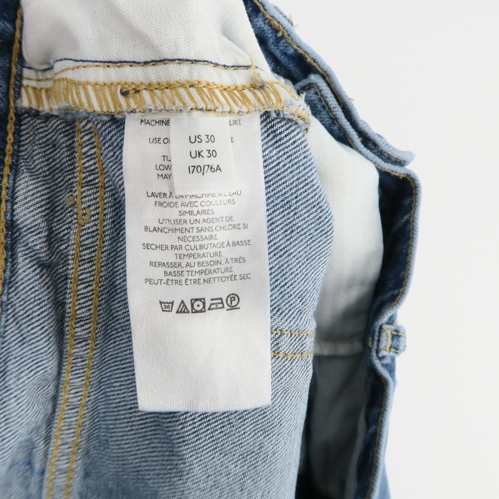 We The Free Straight Up Baggy Jeans Womens 30 Blue Wide Leg High Rise Raw Hem - Picture 10 of 11